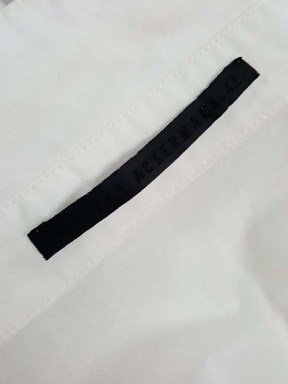 vaniitas vintage Haider Ackermann white oversized shirt with side drape 125101