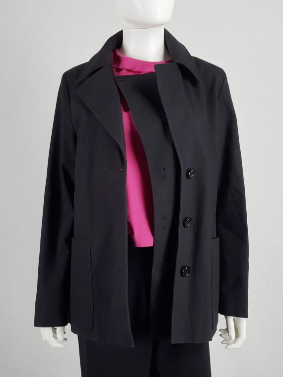 vaniitas vintage Maison Martin Margiela black coat with faux open front spring 2007 143638