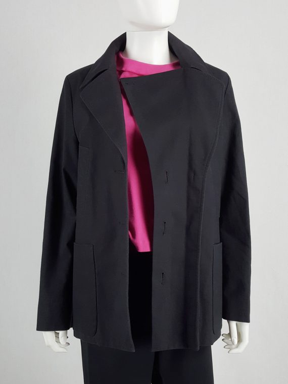 vaniitas vintage Maison Martin Margiela black coat with faux open front spring 2007 143727
