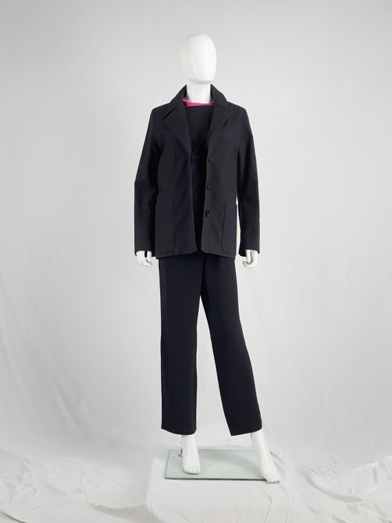 vaniitas vintage Maison Martin Margiela black coat with faux open front spring 2007 143909