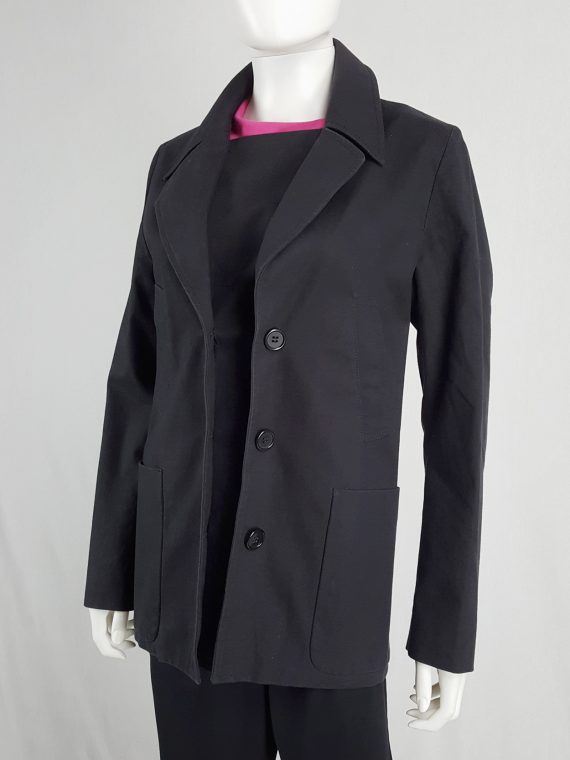 vaniitas vintage Maison Martin Margiela black coat with faux open front spring 2007 144017