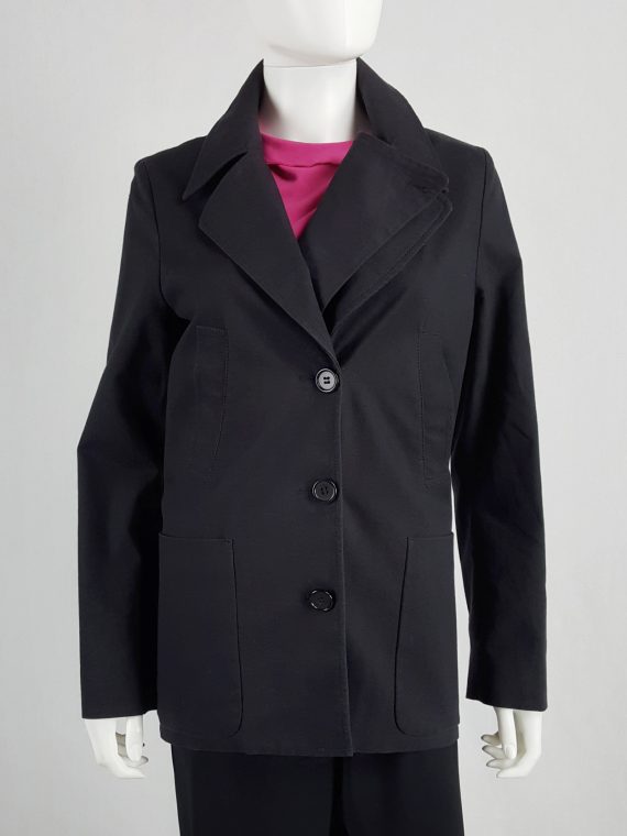 vaniitas vintage Maison Martin Margiela black coat with faux open front spring 2007 144149(0)