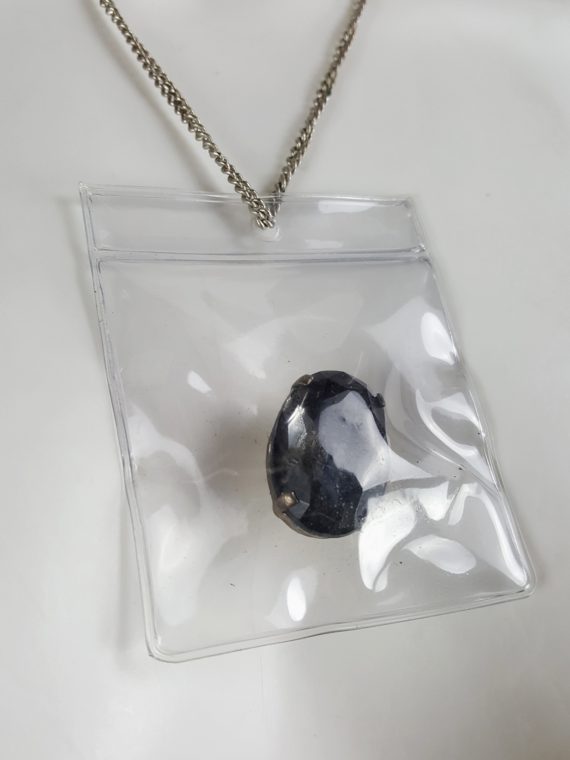 vaniitas vintage Margiela MM6 necklace with gemstone in plastic bag spring 2007 125220