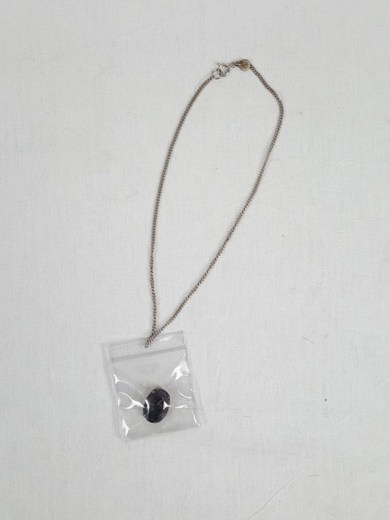 vaniitas vintage Margiela MM6 necklace with gemstone in plastic bag spring 2007 125713(0)