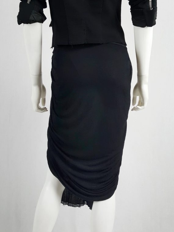 vaniitas vintage Rick Owens NASKA black heavily draped skirt spring 2012 141713