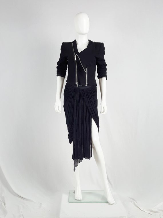 vaniitas vintage Rick Owens NASKA black heavily draped skirt spring 2012 141956(0)
