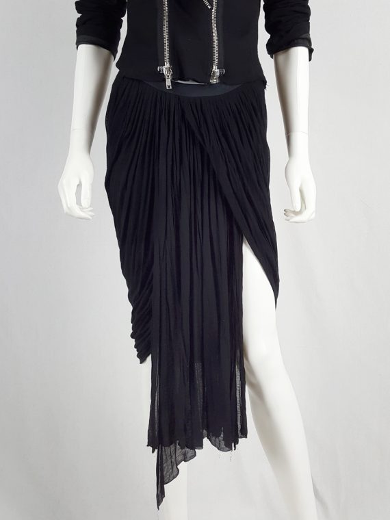 vaniitas vintage Rick Owens NASKA black heavily draped skirt spring 2012 142019
