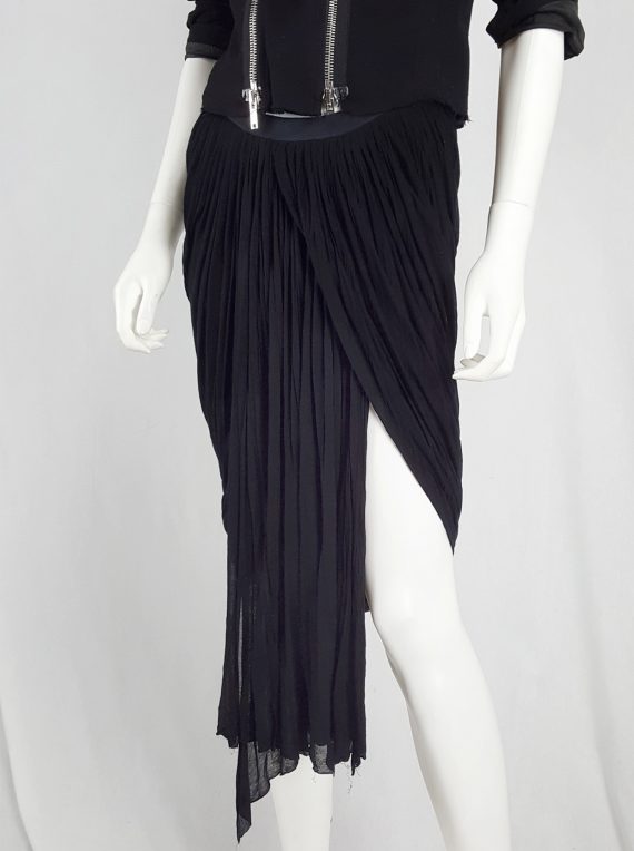 vaniitas vintage Rick Owens NASKA black heavily draped skirt spring 2012 142047
