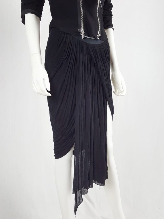 vaniitas vintage Rick Owens NASKA black heavily draped skirt spring 2012 142059
