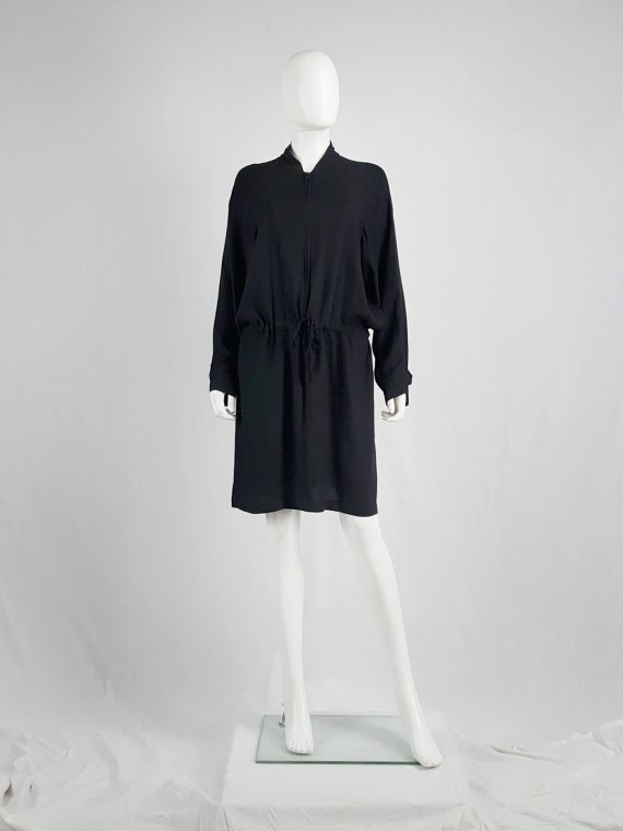 vintage Ann Demeulemeester black bomber-style dress 134755