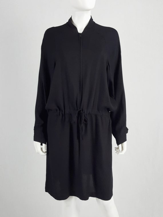 vintage Ann Demeulemeester black bomber-style dress 134807
