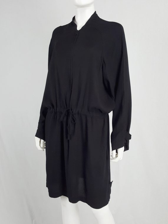 vintage Ann Demeulemeester black bomber-style dress 134833