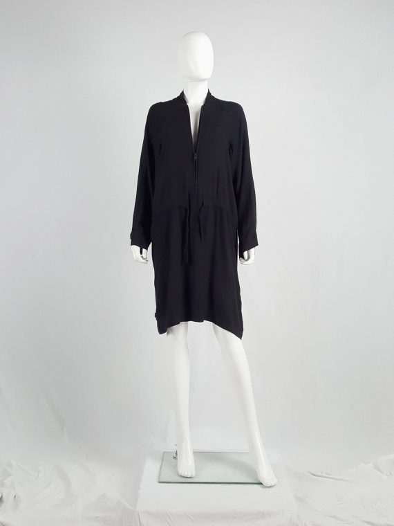 vintage Ann Demeulemeester black bomber-style dress 134937