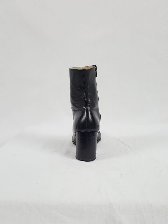 Vaniitas Ann Demeulemeester black ankle boots with banana heel 1990S 122307