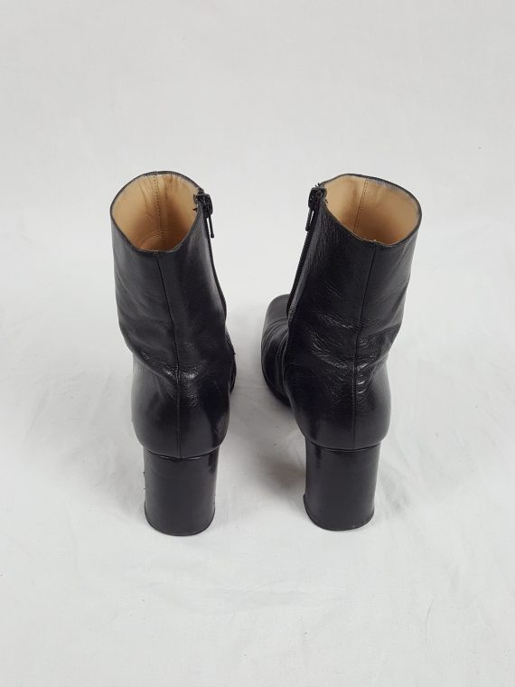 Vaniitas Ann Demeulemeester black ankle boots with banana heel 1990S 122541