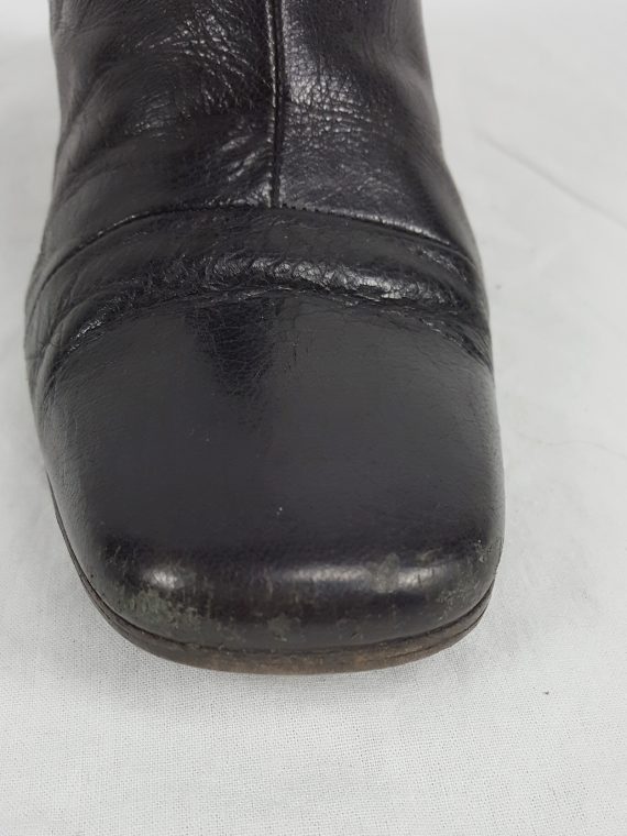 Vaniitas Ann Demeulemeester black ankle boots with banana heel 1990S 122709
