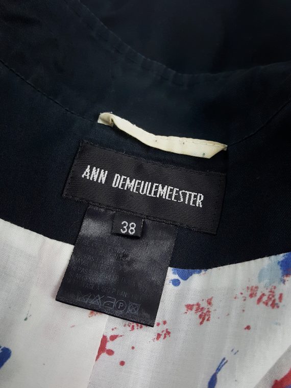 Vaniitas Ann Demeulemeester dark blue asymmetric blazer with buttons spring 2006 131832