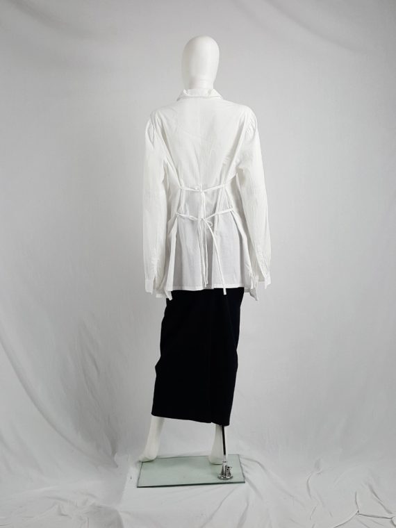 Vaniitas Ann Demeulemeester white painter shirt with back straps 131828
