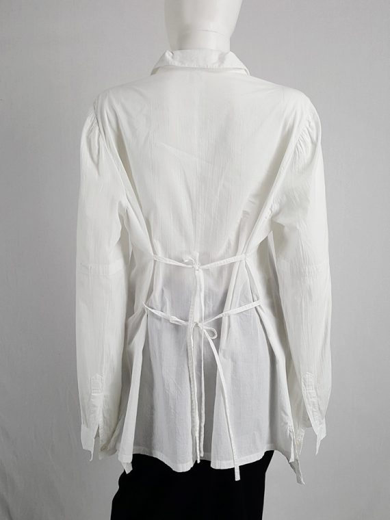 Vaniitas Ann Demeulemeester white painter shirt with back straps 131848