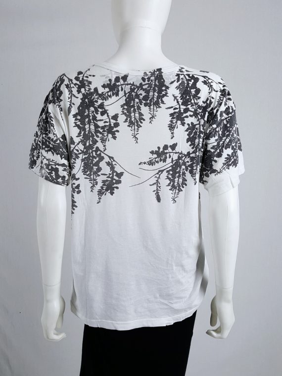 Vaniitas Ann Demeulemeester white t-shirt with black wisteria print spring 2014 130429