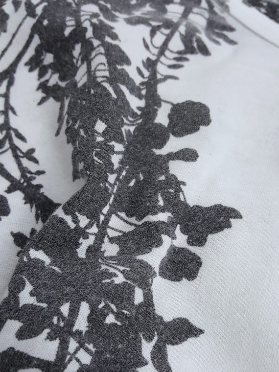 Vaniitas Ann Demeulemeester white t-shirt with black wisteria print spring 2014 130536