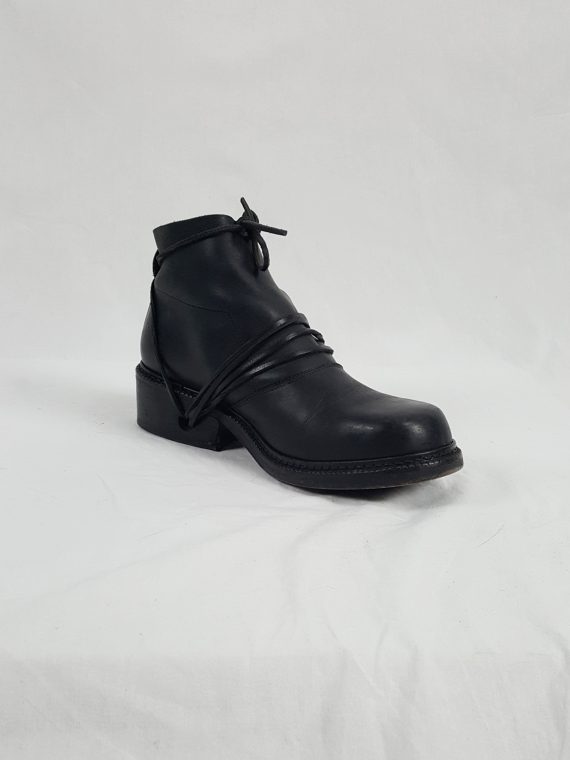 Vaniitas Dirk Bikkembergs black boots with laces through the soles late 1990S 151 copy