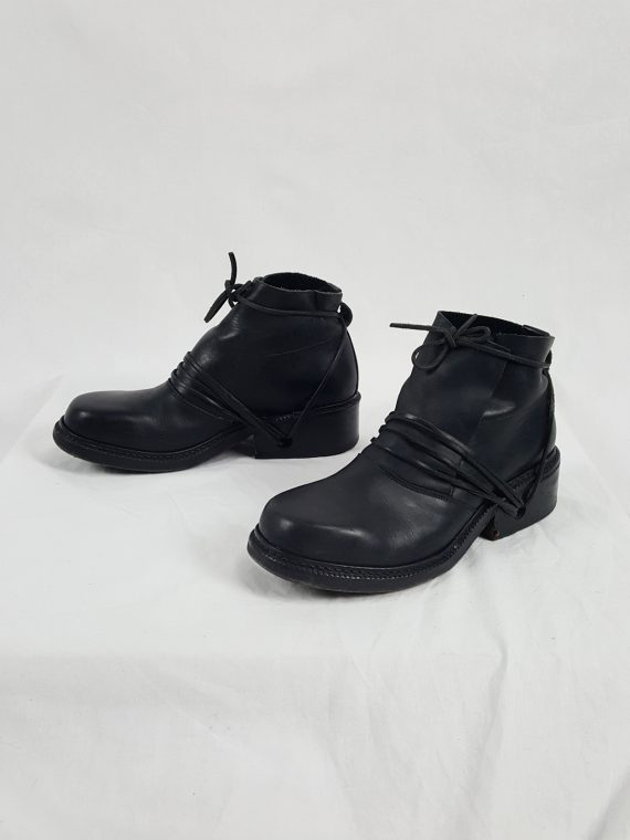 Vaniitas Dirk Bikkembergs black boots with laces through the soles late 1990S 151319 copy