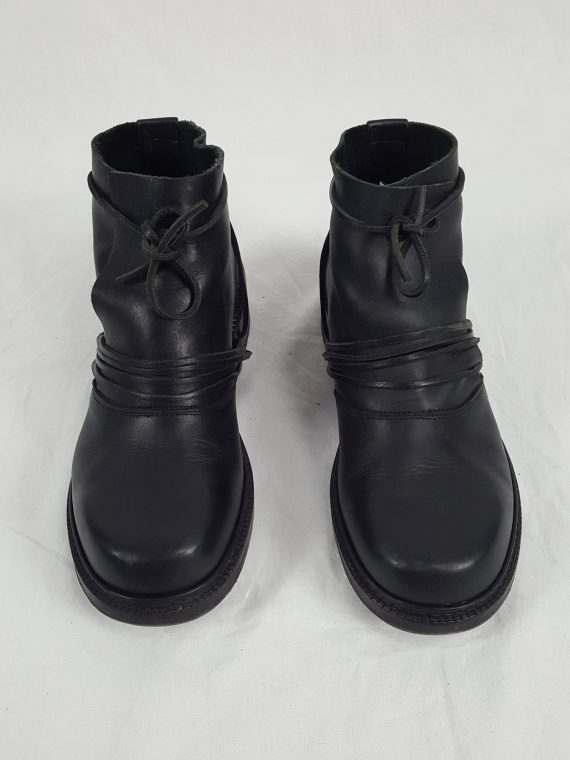 Vaniitas Dirk Bikkembergs black boots with laces through the soles late 1990S 151724 copy