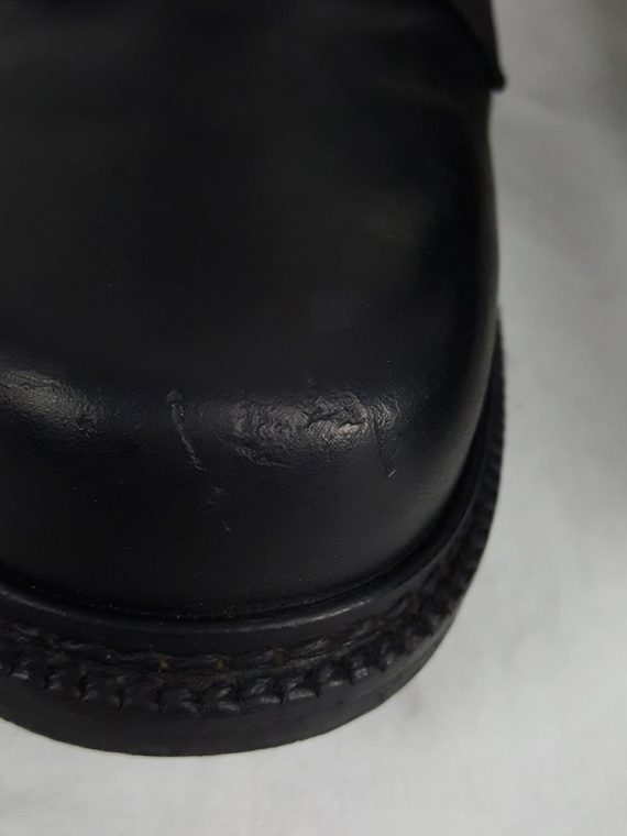 Vaniitas Dirk Bikkembergs black tall boots with laces through the metal heel 90S 1990S 19193