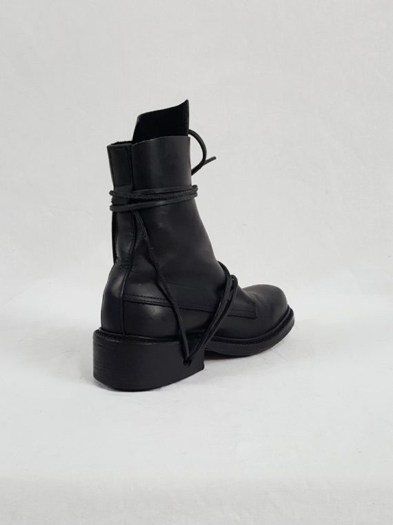 Vaniitas Dirk Bikkembergs black tall boots with laces through the soles 1990S 90S191232