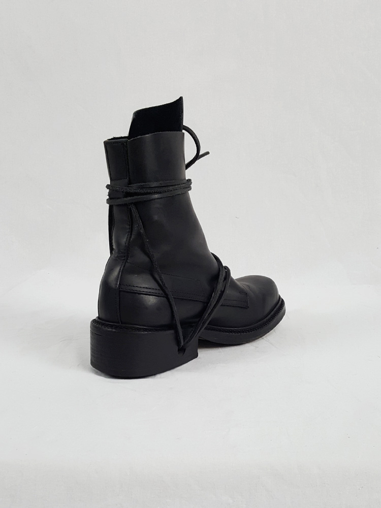 Dirk Bikkembergs black tall boots with laces through the soles (39 ...