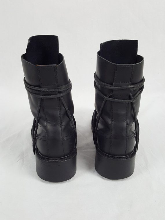 Vaniitas Dirk Bikkembergs black tall boots with laces through the soles 1990S 90S191524
