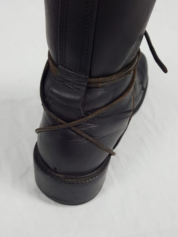 Vaniitas Dirk Bikkembergs black tall boots with laces through the soles 1990s113431