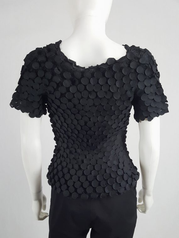 Vaniitas Issey Miyake black t-shirt with the fabric manipulated into 3D circles 125114(0) copy