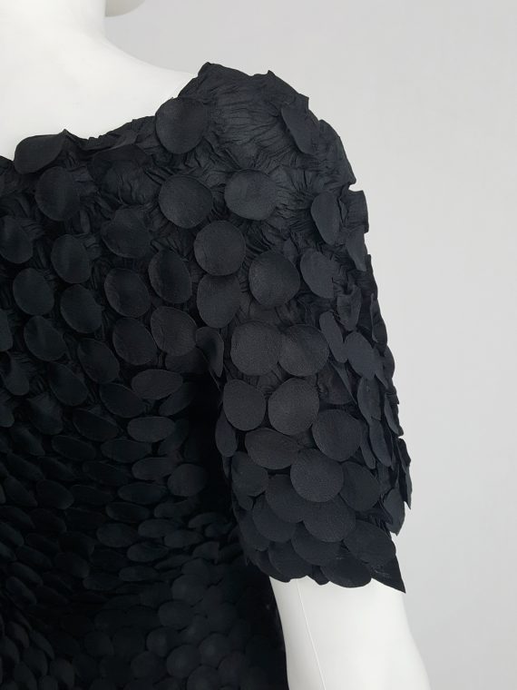 Vaniitas Issey Miyake black t-shirt with the fabric manipulated into 3D circles 125142 copy