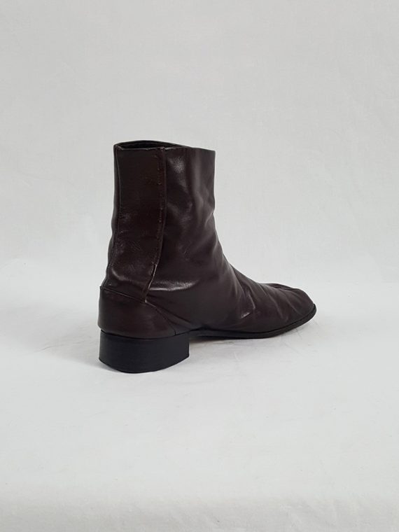 Vaniitas Maison Martin Margiela brown tabi boots with low heel fall 1998 archive 161911
