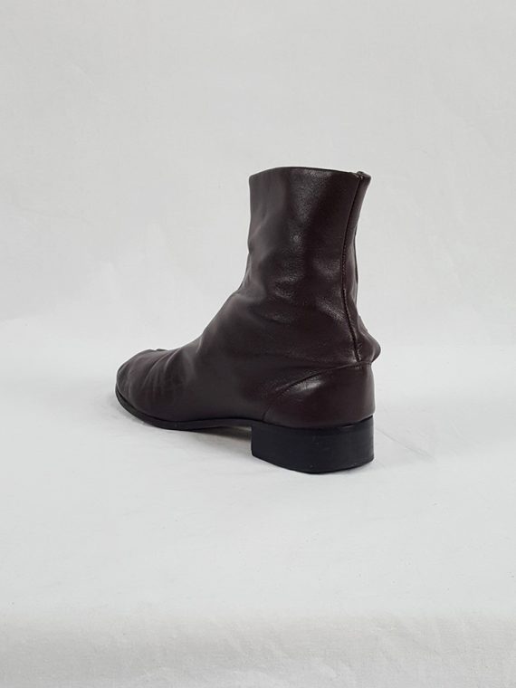 Vaniitas Maison Martin Margiela brown tabi boots with low heel fall 1998 archive 161935