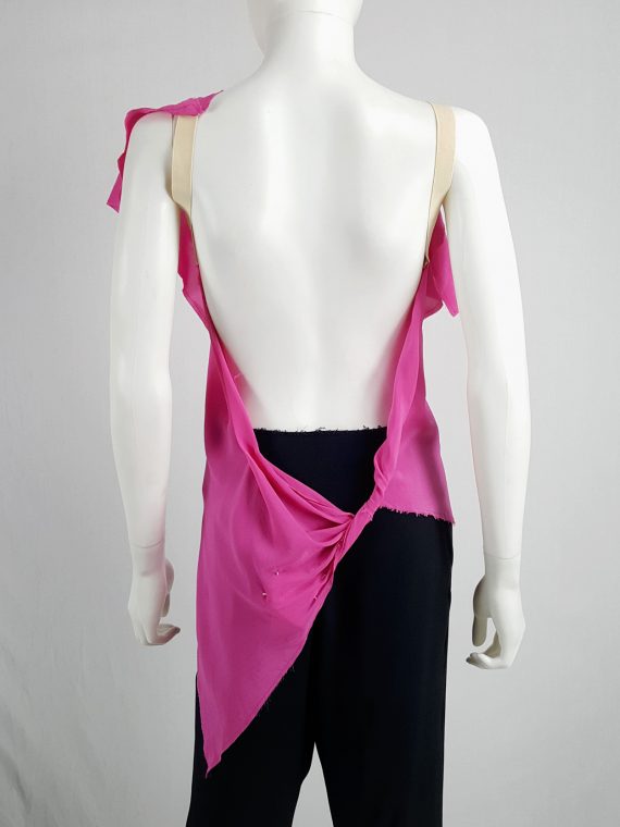 Vaniitas Maison Martin Margiela pink backless top torn of the fabric roll spring 2006 132732