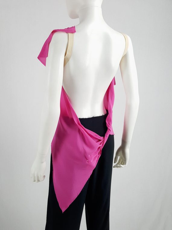 Vaniitas Maison Martin Margiela pink backless top torn of the fabric roll spring 2006 132749