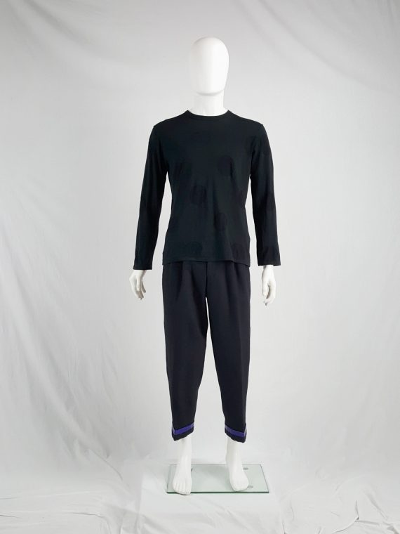 Vaniitas Yohji Yamamoto Ys for men black jumper with mesh circles 90s094643