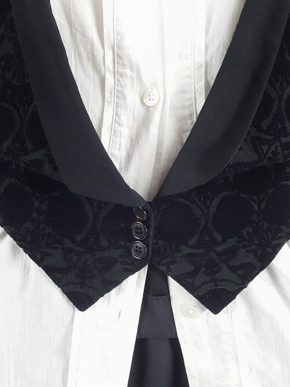 Vaniitas Ann Demeulemeester black waistcoat with velvet print spring 2014 130322