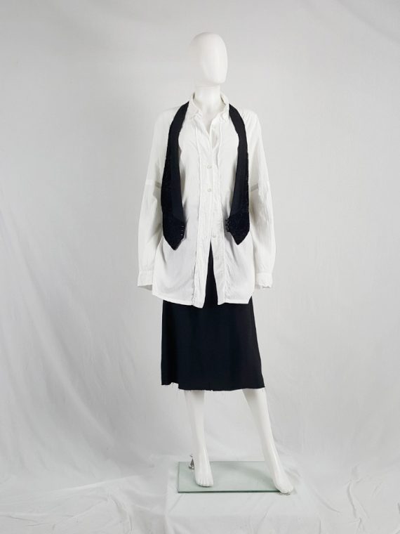 Vaniitas Ann Demeulemeester black waistcoat with velvet print spring 2014 130708