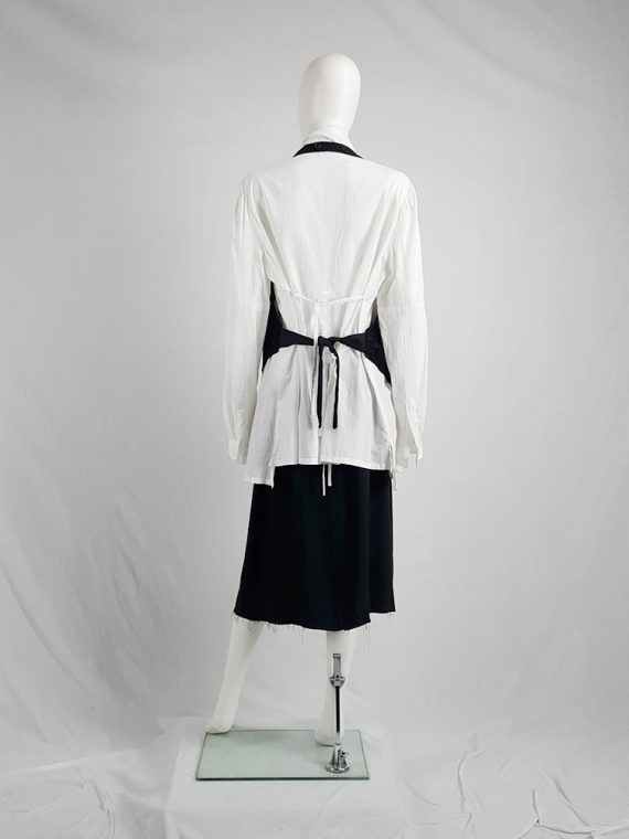 Vaniitas Ann Demeulemeester black waistcoat with velvet print spring 2014 130837