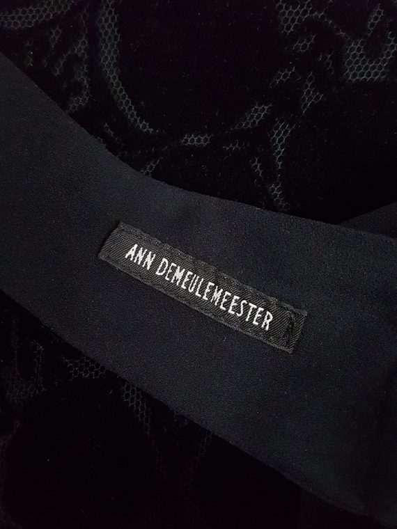 Vaniitas Ann Demeulemeester black waistcoat with velvet print spring 2014 131127