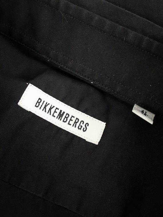 Vaniitas Dirk Bikkembergs black shirt with displaced collar 165133