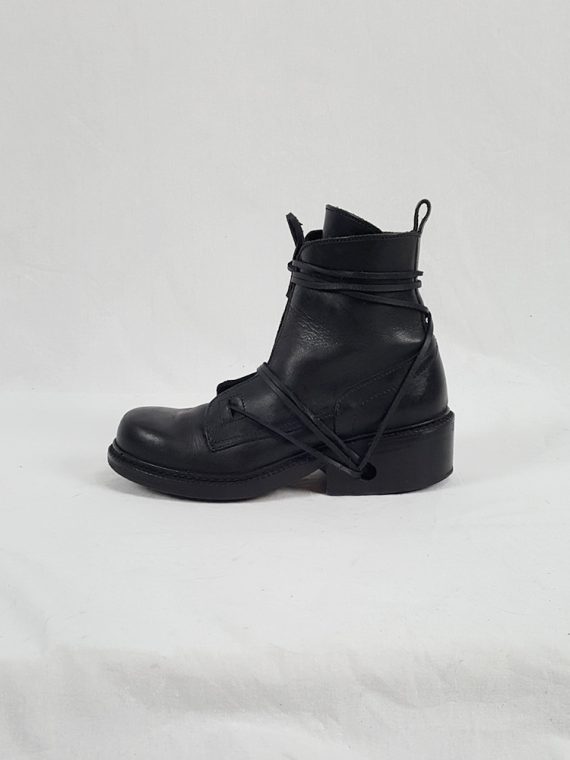 Vaniitas Dirk Bikkembergs black tall boots with laces through the soles 1990S 90S 163633
