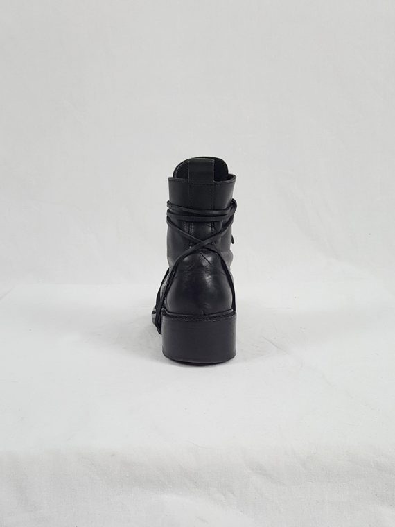 Vaniitas Dirk Bikkembergs black tall boots with laces through the soles 1990S 90S 163733