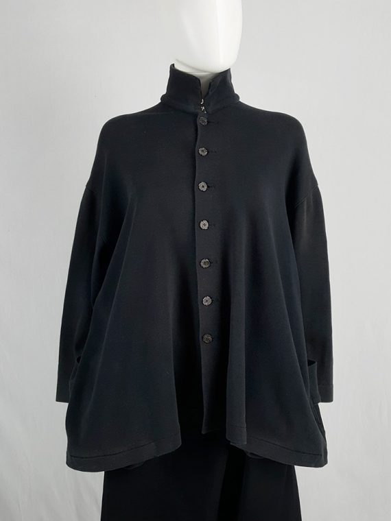 Vaniitas Yohji Yamamoto black loose button-up jumper 1980s 80S 135440