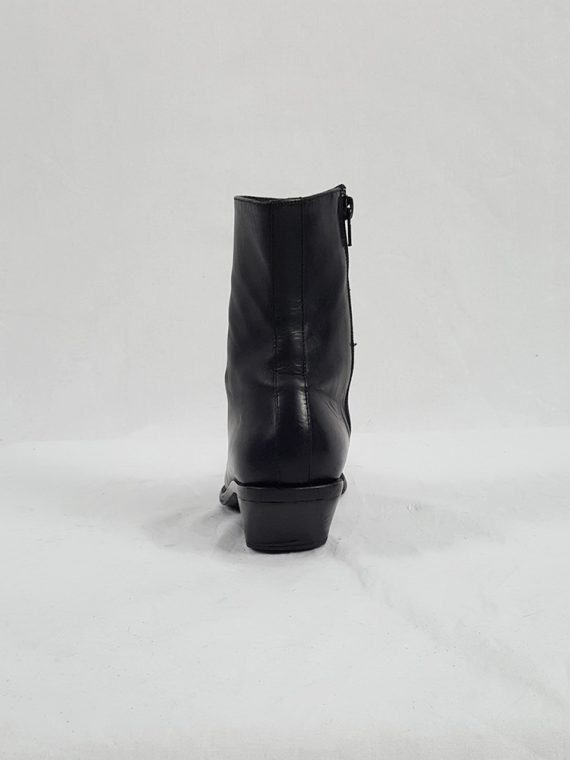 vaniitas Ann Demeulemeester black cowboy boots with slanted heel runway fall 2001 1059