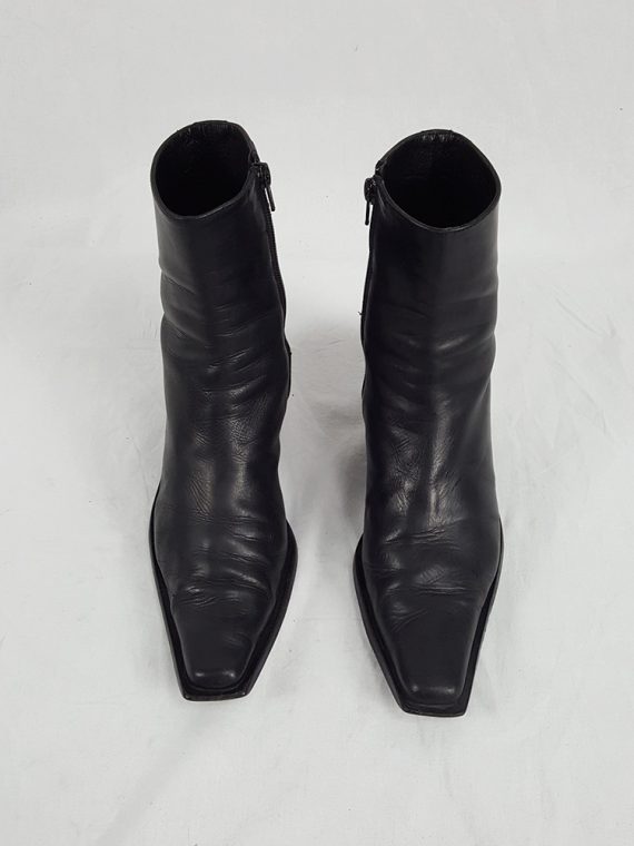 vaniitas Ann Demeulemeester black cowboy boots with slanted heel runway fall 2001 1133